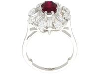 2.02ct Ruby & 1.60ct Diamond, Platinum Cluster Ring - Vintage c.1960 (5 of 12) 2.02ct Ruby & 1.60ct Diamond, Platinum Cluster Ring - Vintage c.1960 (5 of 12)