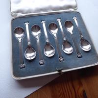 Set of Silver Coffee Spoons Sheffield 1938 (6 of 10) Set of Silver Coffee Spoons Sheffield 1938 (6 of 10)