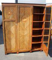 1940s Walnut 3 Door Wardrobe with Inlay Detailing. (5 of 7) 1940s Walnut 3 Door Wardrobe with Inlay Detailing. (5 of 7)