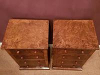 Superb Pair of Antique Burr Walnut Bedside Chests (6 of 6) Superb Pair of Antique Burr Walnut Bedside Chests (6 of 6)