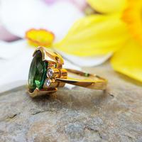 Vintage 18ct Gold Green Tourmaline & Diamond Dress Ring (11 of 13) Vintage 18ct Gold Green Tourmaline & Diamond Dress Ring (11 of 13)