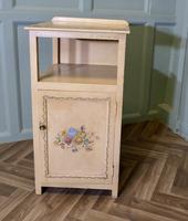 A Very Pretty Bedside Cupboard Hand Painted with Flowers