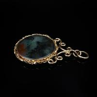 Antique Moss Agate Rolled Gold Ornate Fob Pendant (6 of 7) Antique Moss Agate Rolled Gold Ornate Fob Pendant (6 of 7)