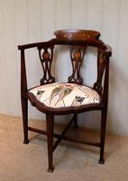 Mahogany Art Nouveau Corner Chair (10 of 10) Mahogany Art Nouveau Corner Chair (10 of 10)