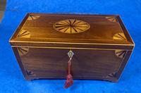 Georgian Mahogany Fan Inlaid Tea Caddy (5 of 16) Georgian Mahogany Fan Inlaid Tea Caddy (5 of 16)