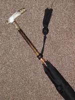 Antique Mother of Pearl Black Canopy Parasol -18 Carat GP W/Vacant Cartouche (7 of 15) Antique Mother of Pearl Black Canopy Parasol -18 Carat GP W/Vacant Cartouche (7 of 15)