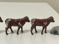 Set Miniature Antique French Lead Cold Painted Farm Animals Cow Calves Sheep (16 of 20) Set Miniature Antique French Lead Cold Painted Farm Animals Cow Calves Sheep (16 of 20)