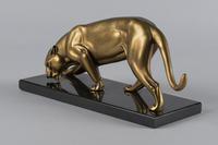 French Art Deco Sculpture of Gilded Spelter Panther on Marble Base I Rochard (8 of 9) French Art Deco Sculpture of Gilded Spelter Panther on Marble Base I Rochard (8 of 9)