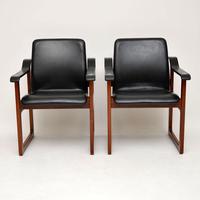 Pair of Vintage Danish Rosewood & Leather Armchairs (2 of 12) Pair of Vintage Danish Rosewood & Leather Armchairs (2 of 12)