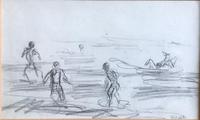 Original Pencil Drawing 'Boys Swimming Near Leith, Edinburgh' by Helmut Petzsch 1920-2008. Signed 7 Dated 1951 (2 of 2) Original Pencil Drawing 'Boys Swimming Near Leith, Edinburgh' by Helmut Petzsch 1920-2008. Signed 7 Dated 1951 (2 of 2)