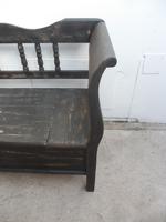 Shabby Chic Black 4 Seater Antique Pine Kitchen / Hall Box Settle / Bench (7 of 10) Shabby Chic Black 4 Seater Antique Pine Kitchen / Hall Box Settle / Bench (7 of 10)