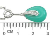 Chrysoprase & 0.18ct Diamond, 14ct White Gold Necklace - Art Deco Style - Vintage c.1950 (6 of 9) Chrysoprase & 0.18ct Diamond, 14ct White Gold Necklace - Art Deco Style - Vintage c.1950 (6 of 9)