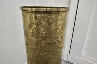 Arts & Crafts Embossed Brass Stick Stand / Umbrella Stand (4 of 5) Arts & Crafts Embossed Brass Stick Stand / Umbrella Stand (4 of 5)