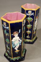 Very Rare Pair of Late 19th Century Majolica Stick Stands (3 of 5) Very Rare Pair of Late 19th Century Majolica Stick Stands (3 of 5)
