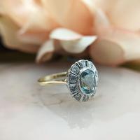 Vintage 18ct Gold Aquamarine & Diamond Cluster Ring, 18k Dress Cocktail Statement (11 of 12) Vintage 18ct Gold Aquamarine & Diamond Cluster Ring, 18k Dress Cocktail Statement (11 of 12)