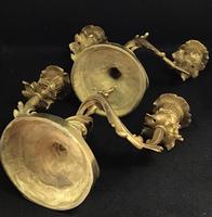 Very Good Pair of Rococo Style Antique Gilt Cast Brass Candelabra (6 of 6) Very Good Pair of Rococo Style Antique Gilt Cast Brass Candelabra (6 of 6)