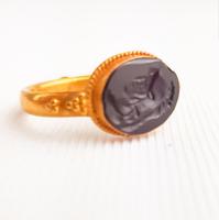 Antique Grand Tour Roman Style Gold Intaglio Seal Ring (2 of 3) Antique Grand Tour Roman Style Gold Intaglio Seal Ring (2 of 3)