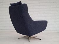 Danish Swivel Armchair with Stool, Completely Renovated-reupholstered, Furniture Wool, Retro Velor, 70s (9 of 17) Danish Swivel Armchair with Stool, Completely Renovated-reupholstered, Furniture Wool, Retro Velor, 70s (9 of 17)