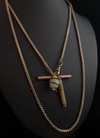 Victorian Pinchbeck guard chain, snake pendant (7 of 9) Victorian Pinchbeck guard chain, snake pendant (7 of 9)