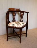 Mahogany Art Nouveau Corner Chair (9 of 10) Mahogany Art Nouveau Corner Chair (9 of 10)