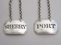 Pair of Victorian Provincial Silver Wine Labels 'Port & Sherry' by John Stone, Exeter, 1863 (3 of 10) Pair of Victorian Provincial Silver Wine Labels 'Port & Sherry' by John Stone, Exeter, 1863 (3 of 10)