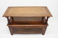Late Victorian Carved Oak Monks Bench (14 of 16) Late Victorian Carved Oak Monks Bench (14 of 16)