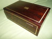 Quality Unisex Inlaid Rosewood Jewellery Box. c1840 (4 of 11) Quality Unisex Inlaid Rosewood Jewellery Box. c1840 (4 of 11)