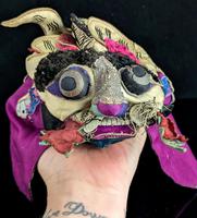 Antique Chinese Silk Festival Hat, Tiger, Textile Art