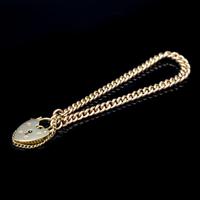 Vintage Heart Padlock Fancy Curb 9ct 9K Gold Bracelet 6" (3 of 11) Vintage Heart Padlock Fancy Curb 9ct 9K Gold Bracelet 6" (3 of 11)