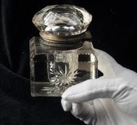 Victorian Cut Glass Crystal & Brass Inkwell (2 of 4) Victorian Cut Glass Crystal & Brass Inkwell (2 of 4)