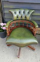 Vintage Mahogany Green Leather Captains Chair (6 of 6) Vintage Mahogany Green Leather Captains Chair (6 of 6)