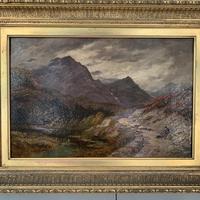 Antique Victorian Scottish landscape oil painting with shepherd and flock of sheep (7 of 10) Antique Victorian Scottish landscape oil painting with shepherd and flock of sheep (7 of 10)
