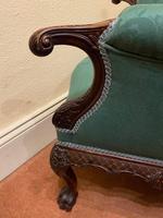 George II Style Solid Mahogany Ornately Carved Wing Armchair (8 of 10) George II Style Solid Mahogany Ornately Carved Wing Armchair (8 of 10)