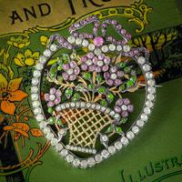 Antique Edwardian Suffragette Paste Heart & Flower Basket Brooch c.1910 (7 of 7) Antique Edwardian Suffragette Paste Heart & Flower Basket Brooch c.1910 (7 of 7)