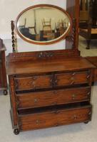 1920's Oak Dressing Table with Oval Central Mirror Stand (4 of 4) 1920's Oak Dressing Table with Oval Central Mirror Stand (4 of 4)