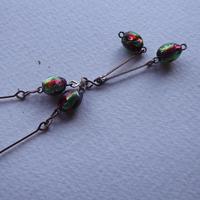 Art Deco Pink & Green Foil Glass Bead Necklace (4 of 7) Art Deco Pink & Green Foil Glass Bead Necklace (4 of 7)