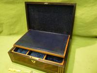 Inlaid Unisex Rosewood Jewellery Box + Tray. c1835 (9 of 12) Inlaid Unisex Rosewood Jewellery Box + Tray. c1835 (9 of 12)