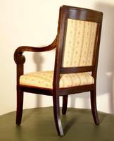 Mahogany Napoleonic and heavily mounted brass upholstered armchair. (6 of 6) Mahogany Napoleonic and heavily mounted brass upholstered armchair. (6 of 6)