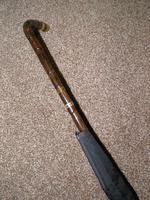 Antique Ladies Floral Black Canopy Umbrella W/Partridge Wood & Gold Plate Handle (12 of 15) Antique Ladies Floral Black Canopy Umbrella W/Partridge Wood & Gold Plate Handle (12 of 15)