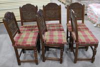 1900s -Set of 6 Oak Quality Carved Dining Chairs with Tartan Cushions (4 of 4) 1900s -Set of 6 Oak Quality Carved Dining Chairs with Tartan Cushions (4 of 4)