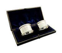 Pair of Antique Edwardian Sterling Silver Napkin Rings in Case 1909 (2 of 9) Pair of Antique Edwardian Sterling Silver Napkin Rings in Case 1909 (2 of 9)