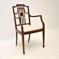 Pair of Antique Edwardian Inlaid Mahogany Armchairs (4 of 12) Pair of Antique Edwardian Inlaid Mahogany Armchairs (4 of 12)