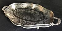 Silver Plated Serpentined Two Handle Galleried Tray (3 of 8) Silver Plated Serpentined Two Handle Galleried Tray (3 of 8)