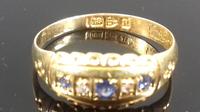 Late Victorian Diamond Blue Sapphire Dainty Gypsy Ring L 1/2 (9 of 11) Late Victorian Diamond Blue Sapphire Dainty Gypsy Ring L 1/2 (9 of 11)