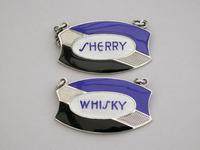 Pair of Art Deco Silver Enamel Wine Labels 'Whisky & Sherry' (4 of 10) Pair of Art Deco Silver Enamel Wine Labels 'Whisky & Sherry' (4 of 10)