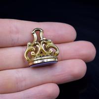 Antique Sardonyx Gold Cased Fob Seal Pendant Charm (9 of 9) Antique Sardonyx Gold Cased Fob Seal Pendant Charm (9 of 9)