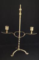 Arts & Crafts Brass Adjustable Students Two Branch Candelabra (2 of 4) Arts & Crafts Brass Adjustable Students Two Branch Candelabra (2 of 4)