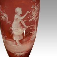 Pair of Mary Gregory Cranberry Glass Vases Maidens (3 of 3) Pair of Mary Gregory Cranberry Glass Vases Maidens (3 of 3)