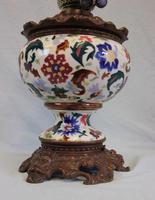 Antique Pottery Oil Lamp & Shade Globe (3 of 12) Antique Pottery Oil Lamp & Shade Globe (3 of 12)