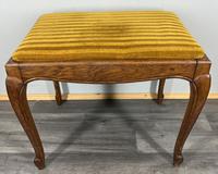 Footstool Vintage French Style Oak Table Stool Upholstered Seat (1 of 8)